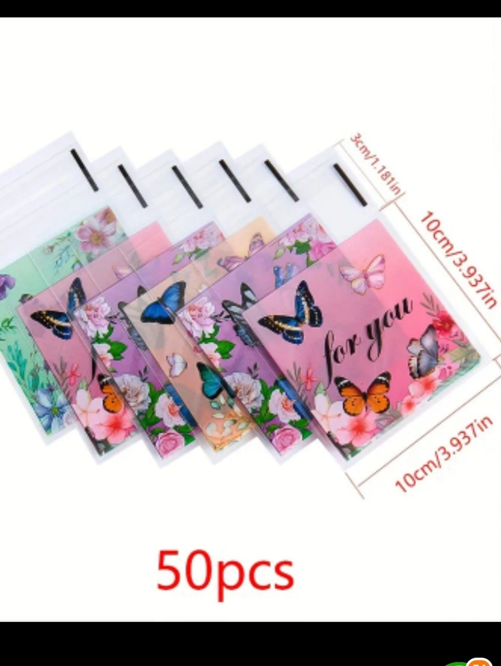 50 Pack Floral Butterfly Resealable Bags New - Picture 4 of 5